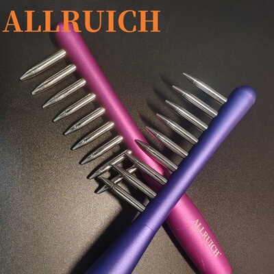 ALLRUICH九头磁性尖头按摩梳磁疗经络按摩梳头疗按摩梳磁性经络梳