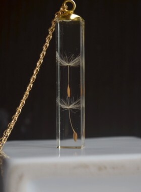 原创蒲公英立方体镀金项链女精致