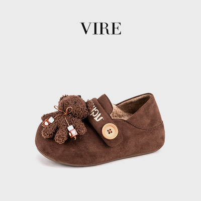 VIRE新款加绒保暖小熊乐福鞋