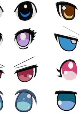 眼睛刺绣文件家用商用绣花机通用格式使用U盘拷贝emb dst pes vp3