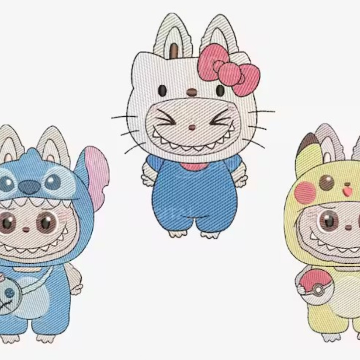 labubu拉布布绣花刺绣文件威尔克姆打版软件emb原格式提供绣花机