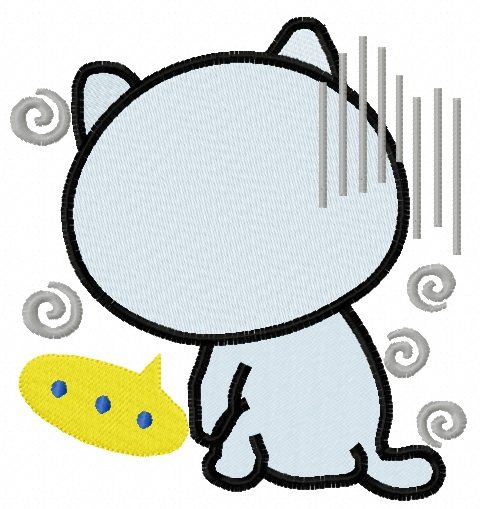 小猫很晕很蒙表情包电脑绣花刺绣元素文件个性化diy绣花刺绣定制