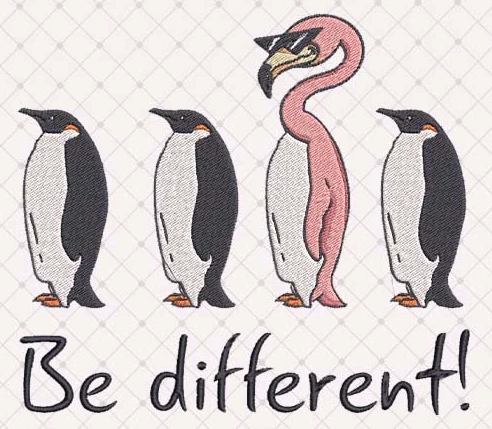 be different与众不同绣花刺绣文件可爱动物萌萌哒动物刺绣文件