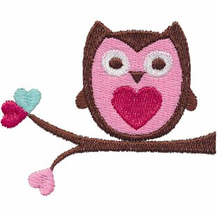 爱心小猫头鹰刺绣文件打包销售刺绣文件直接上机生产大货绣花文件