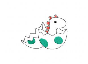 蛋壳小恐龙刺绣文件赠送威尔克姆软件视频教学教程绣花机打样教学