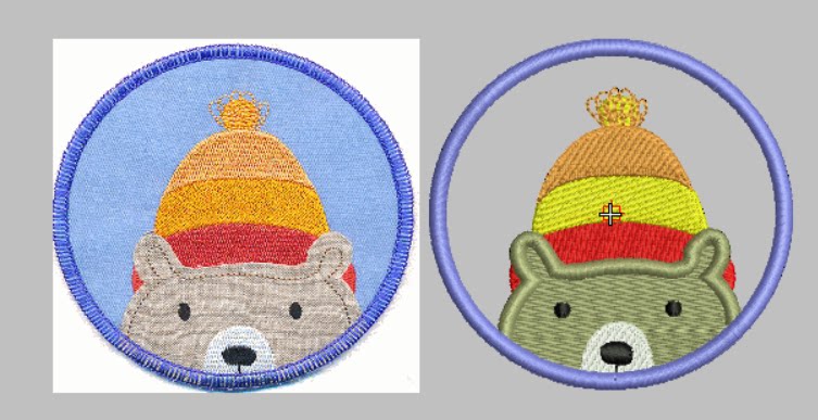 萌萌哒小熊刺绣文件可以做徽章章仔布贴的绣花刺绣文件来图定制