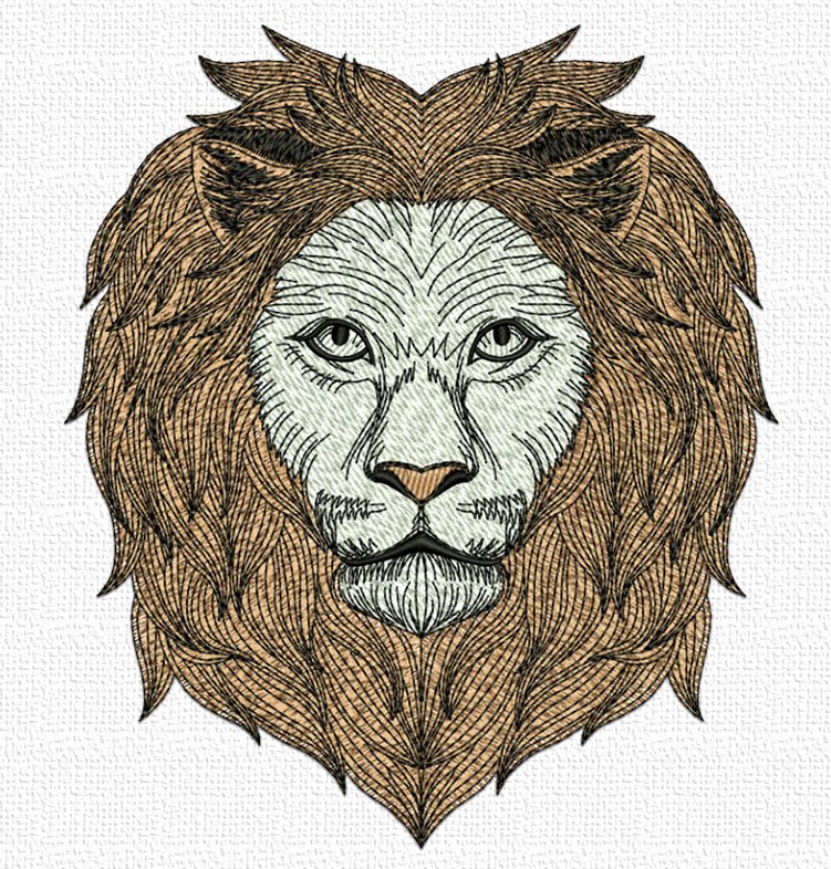 狮子头脸谱电脑绣花刺绣家用商用绣花机上机直接使用绣花刺绣文件