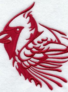 红色小鸟单线单色电脑绣花刺绣文件买就送电脑绣花刺绣文件emb