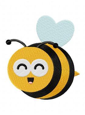 笑眯眯的黄色小蜜蜂电脑绣花刺绣绣花机专用dst pes文件直接使用