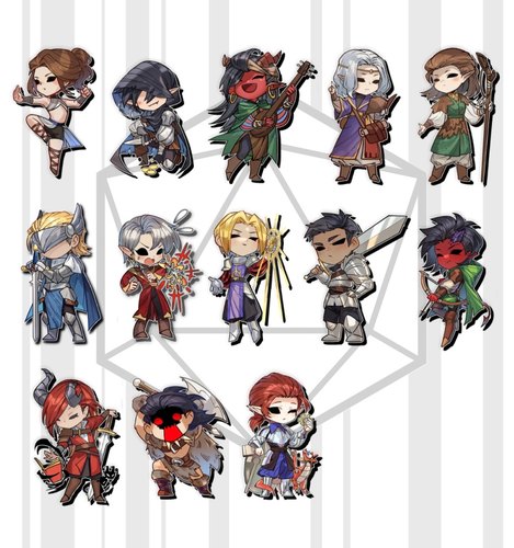 【影巷】DND龙与地下城5E基础13职业token指示物 亚克力立牌