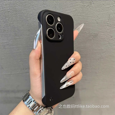 纯黑色无边框适用OnePlus一加Ace6/5Pro手机壳2V超薄15/13硬10Pro蓝红12/9R左右不包1+8全包镜头7T至尊竞速版