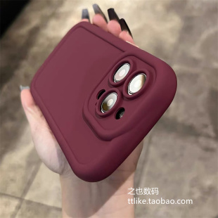 酒红色泡芙y35m适用vivoY300Pro手机壳Y200i防摔y100黑白y78 Y70S厚y55s气囊Y52SY31St 硅胶Y77E纯色Y76SY73S