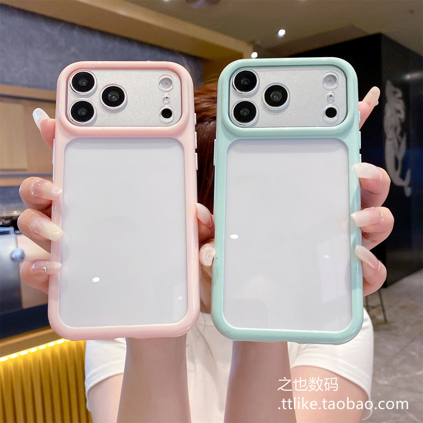 粉蓝色边星空二合一适用苹果iPhone16promax手机壳13/17air精孔12pro全包镜头15plus撞色11pro防摔14透明玫红