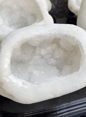 天然白水晶洞消磁水晶原石晶簇
