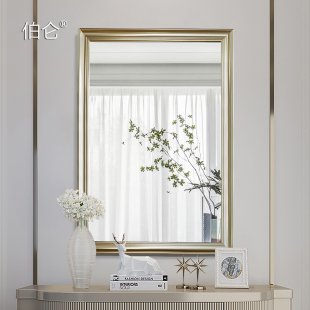 饰梳妆镜 风洗漱镜子挂墙复古壁炉装 伯仑美式 轻奢浴室镜卫生间欧式