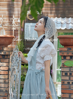 新款法国非遗leavers lace列维斯蕾丝白色波点法蕾发带头巾发饰