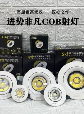 GOPO进势照明COB射灯LED天花灯牛眼瞪客厅嵌入式吊顶洞灯家用防眩
