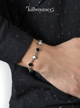 十字拼接钛钢手链男女款