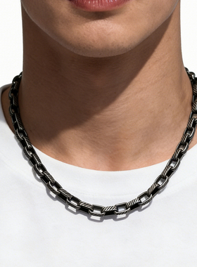 复古嘻哈竹节男士锁骨链