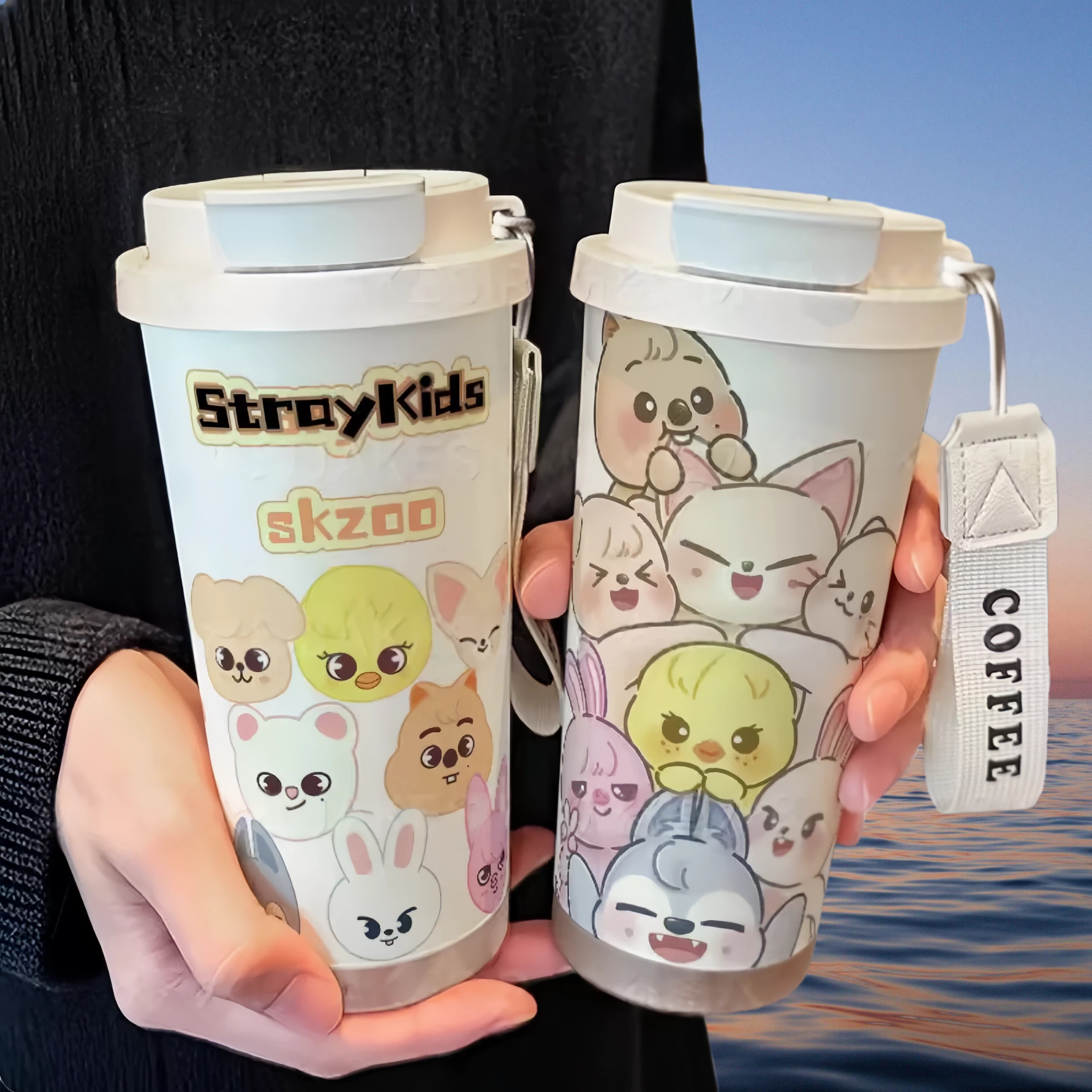 straykids儿童水杯女生高颜值大容量可爱周边保温杯不锈钢学生颜