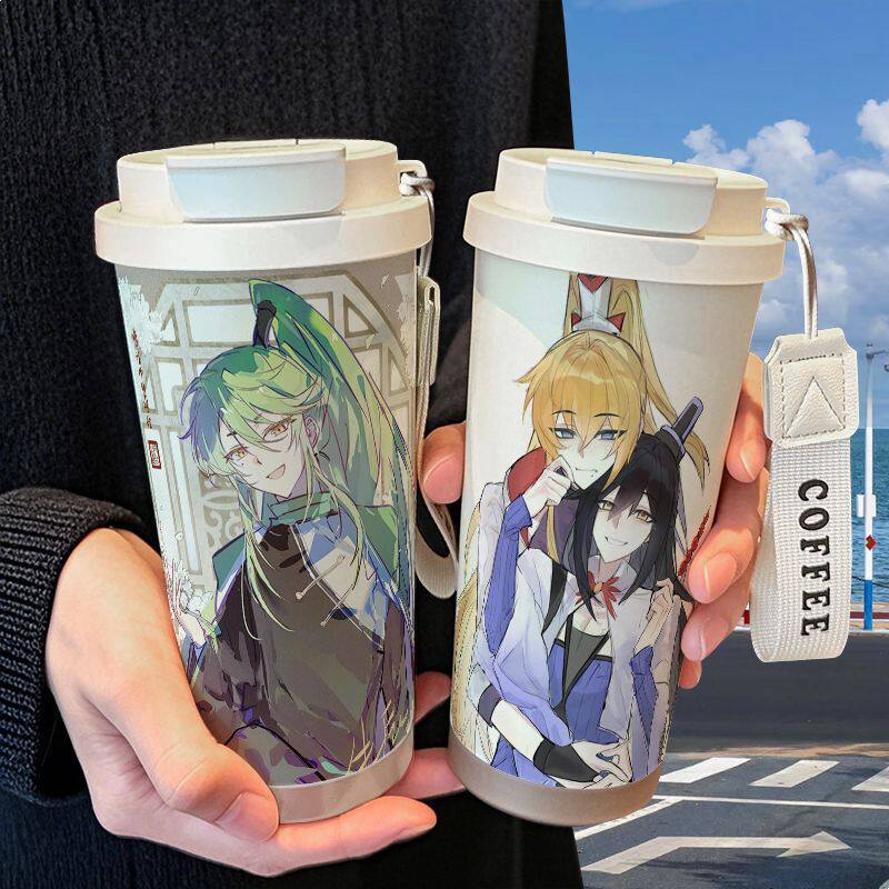 大师兄脑子有坑周边保温杯不锈钢吸管双饮大容量咖啡水杯学生高颜