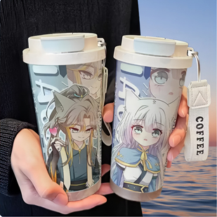 奇喵君儿童水杯女生高颜值大容量故事猫小九白灵保温杯不锈钢学生