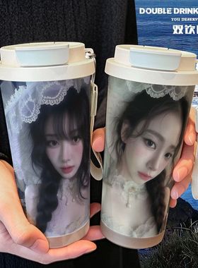 aepa周边保温杯男款女士高颜值2025新款不锈钢吸管双饮大容量咖