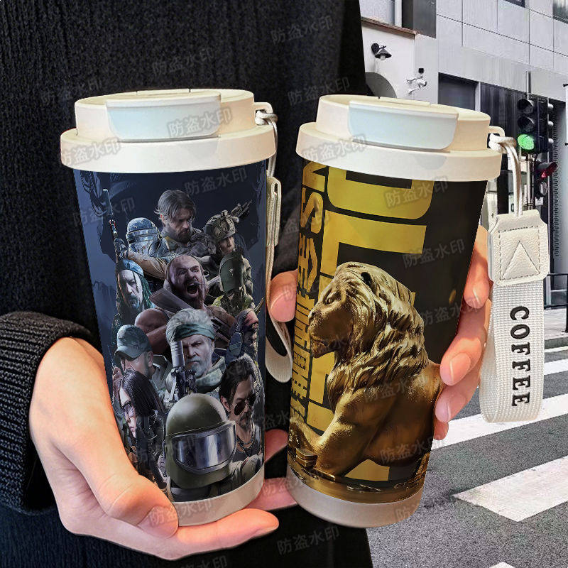 暗区突围游戏便携式保温杯学生儿童大容量316不锈钢水杯咖啡杯