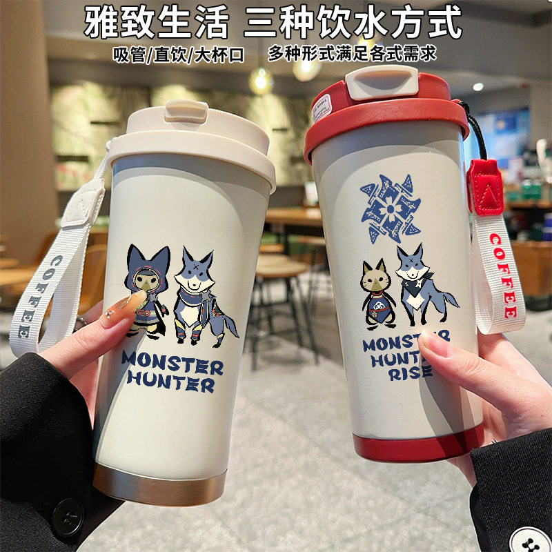 怪物猎人手办周边保温杯艾露猫