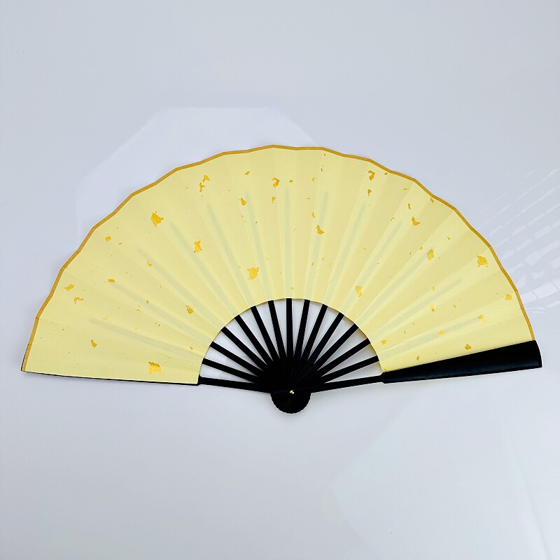 中国风10寸半生熟米黄色宣纸扇