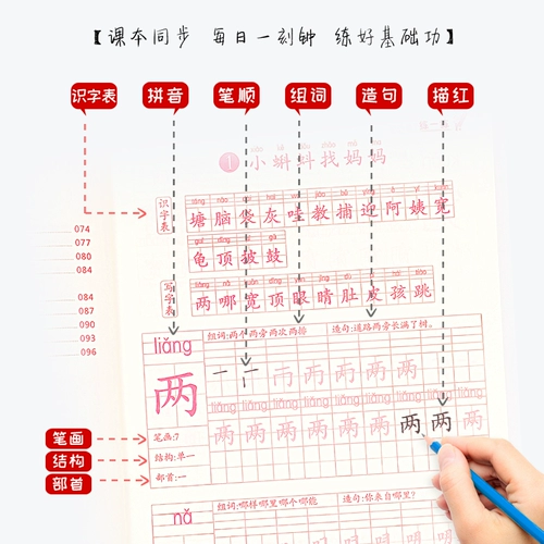 Каллиграфия для школьников, именная наклейка, начальный китайский, практика