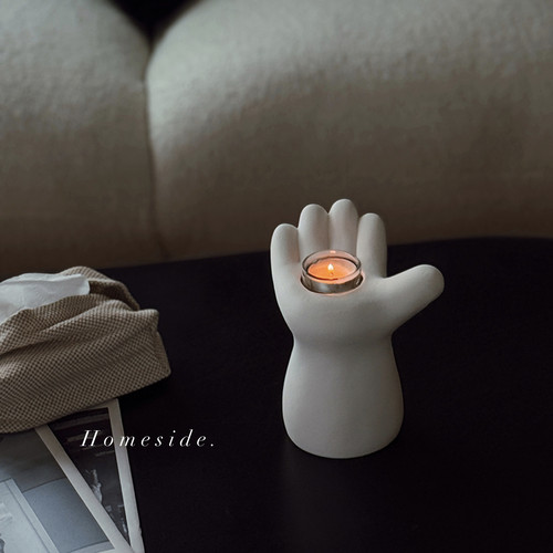 掌心温度陶瓷烛台趣味花瓶多用途
