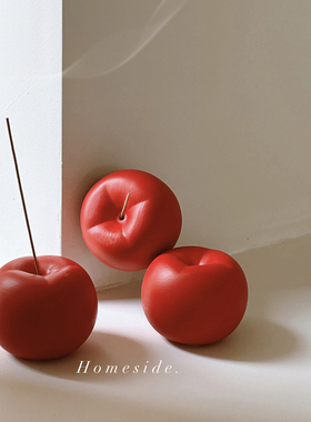 Homeside送你一个苹果 原创线香插ins风陶瓷小众香座趣味装饰摆件