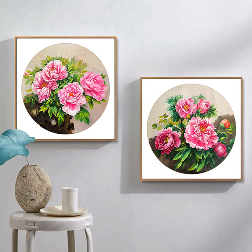 新中式花开富贵客厅书房装饰画