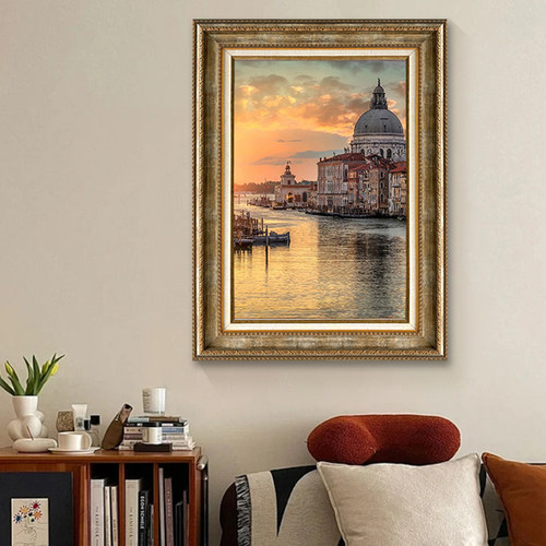 欧式客厅餐厅复古风景装饰画