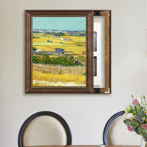 美式梵高风景餐厅电表箱装饰画