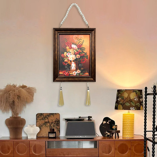 欧式复古花卉玄关装饰画卧室挂画