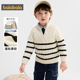 巴拉巴拉balaOne童装 女条纹毛衫 儿童毛衣男童2025新款 冬套头线衫