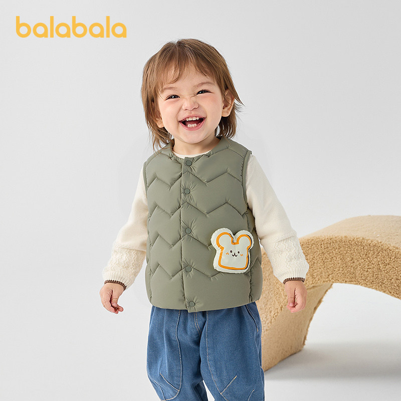 巴拉巴拉balaOne儿童羽绒马甲女童男童小童外套新款童装2025冬装,童装/婴儿装/亲子装,羽绒马甲,淘宝优惠券,粉丝福利购,淘宝优惠卷