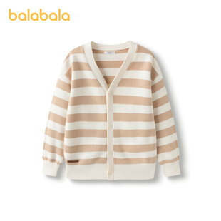 巴拉巴拉童装儿童毛衣男童女童春秋中幼童针织开衫条纹时尚百搭