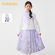 国风假两件古风套装 巴拉巴拉女童马面裙儿童汉服裙子2025春装 新款