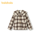 中大童棉服保暖翻领格纹时尚 巴拉巴拉童装 儿童棉衣女童外套秋冬季