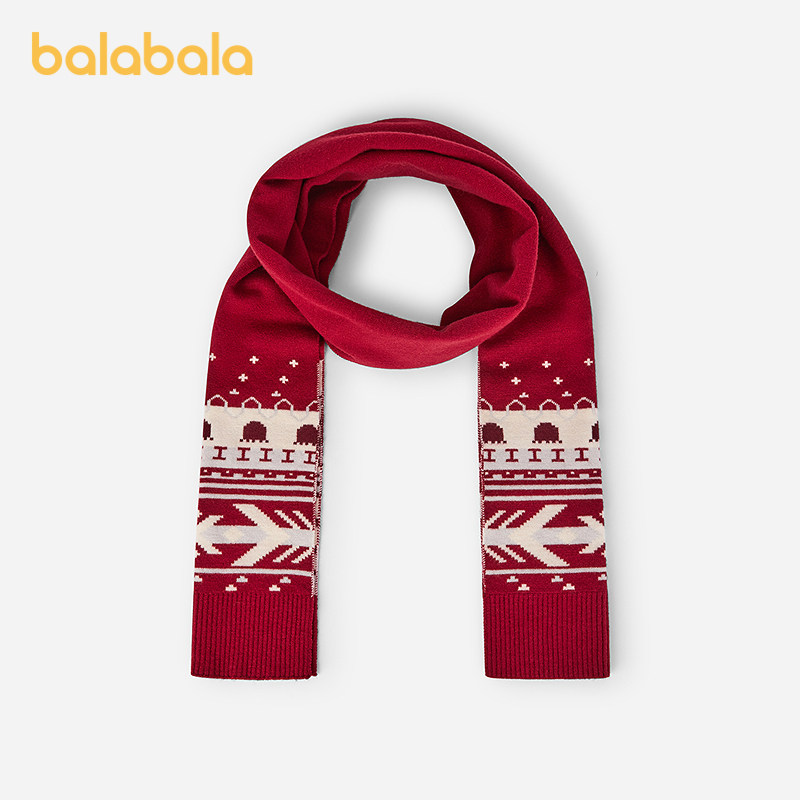 巴拉巴拉balaOne儿童围巾女童提花图案舒适保暖2025新款新年时尚,童装/婴儿装/亲子装,围巾,淘宝优惠券,粉丝福利购,淘宝优惠卷