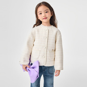 巴拉巴拉童装 小香风外套时髦洋气小童上衣甜美潮 儿童棉服女童冬季