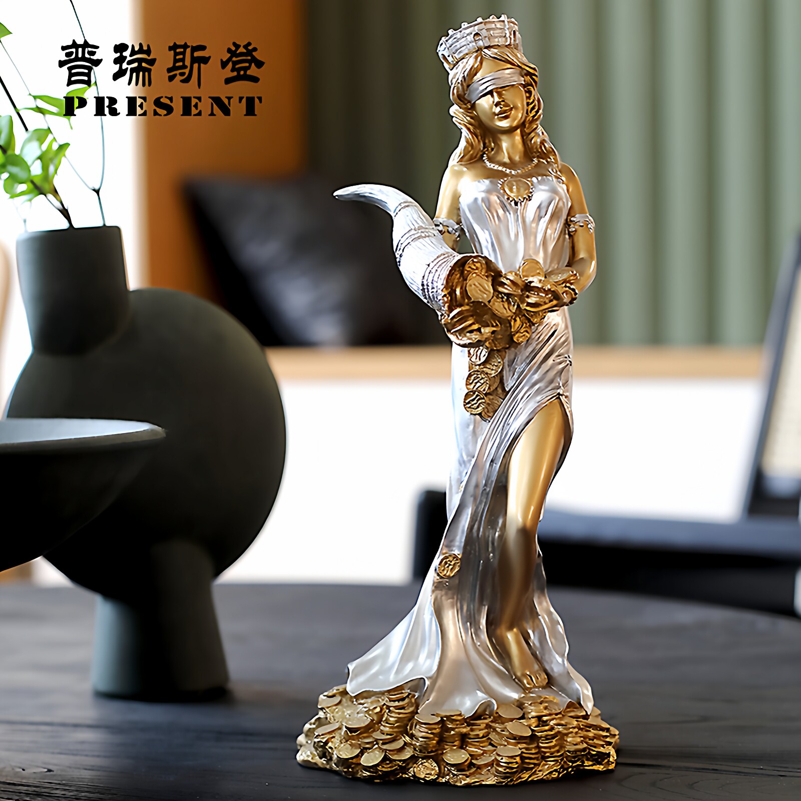 神话希腊罗马北欧财富女神摆件摆设办公室饰品开业礼品礼物软装饰