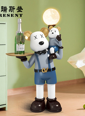 网红暴力熊客厅大型落地摆件沙发电视柜旁装饰品搬家礼物乔迁新居