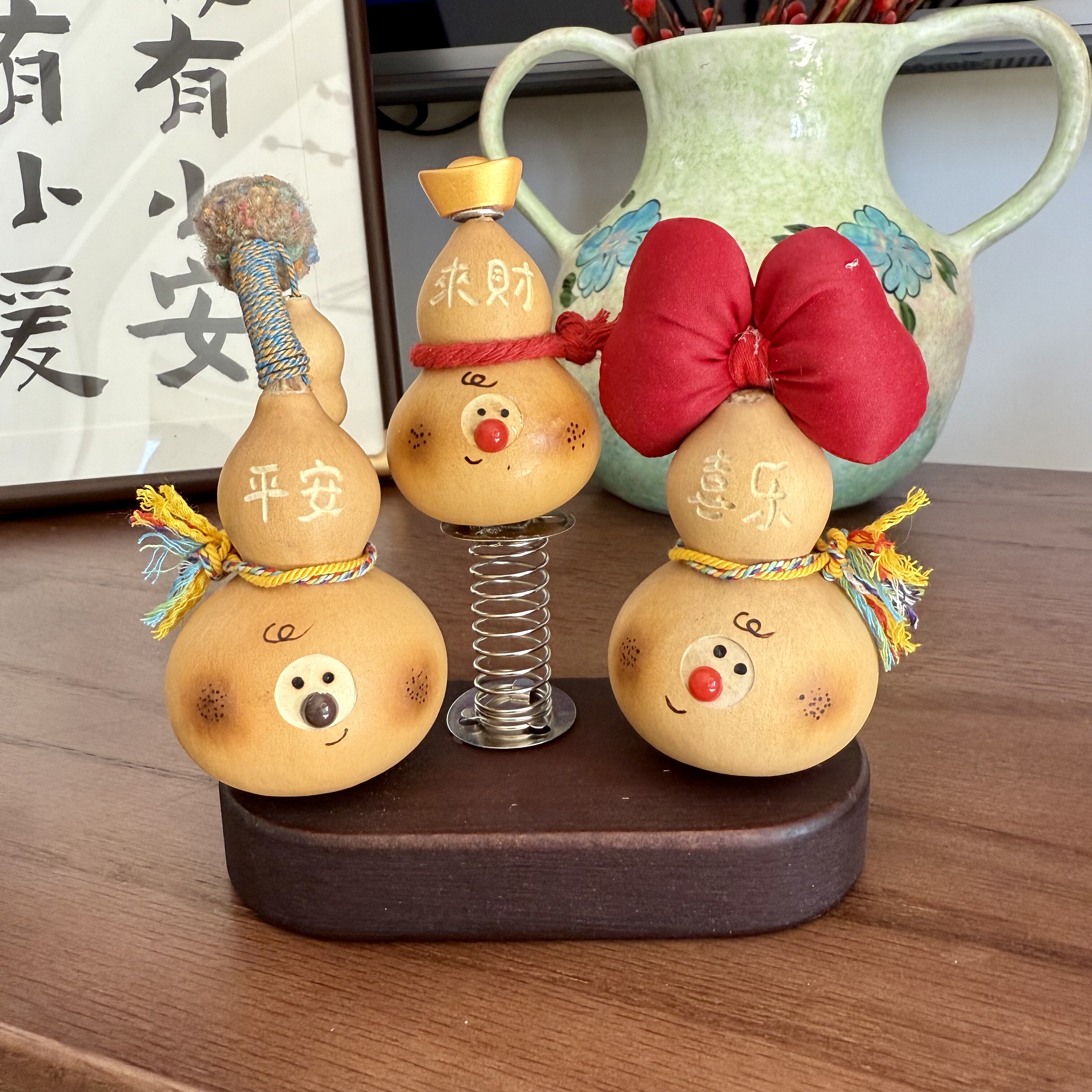 非遗手工天然葫芦车载摆件国潮萌趣工位车内饰品平安转运招财旺财