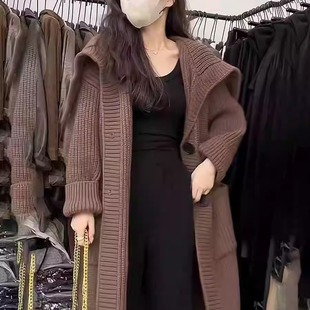 胖妹妹法式 软糯慵懒风毛衣外套女秋冬大码 中长款 显瘦百搭针织开衫