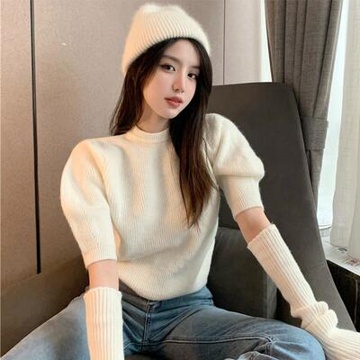 胖妹妹宽松针织打底衫内搭上衣