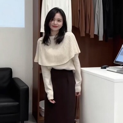 斗篷毛衣羊毛针织衫上衣